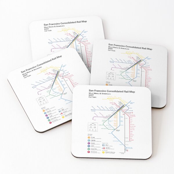 Item preview, San Francisco City Train Metro Map designed and sold by KALEIDOSCOPE UK.