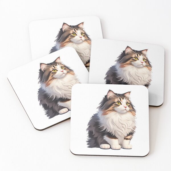 Item preview, Cute Cat Sticker of a Norwegian Forest Cat Clipart designed and sold by PrintfulClipart.