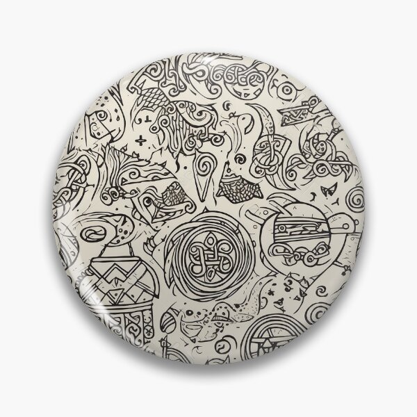 Item preview, Celtic Folklore Doodles - Seamless Pattern of Monochromatic Celtic Art by State of Human designed and sold by stateofhuman.