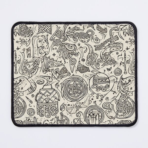 Item preview, Celtic Folklore Doodles - Seamless Pattern of Monochromatic Celtic Art by State of Human designed and sold by stateofhuman.