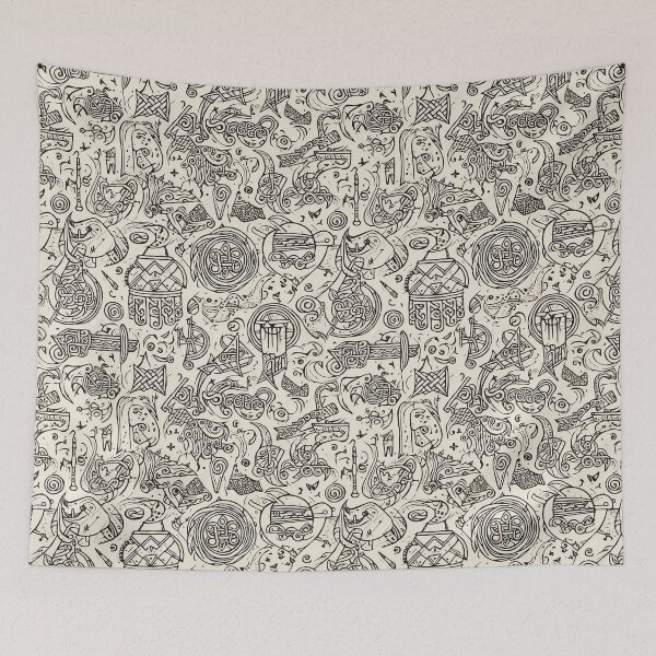 Item preview, Celtic Folklore Doodles - Seamless Pattern of Monochromatic Celtic Art by State of Human designed and sold by stateofhuman.