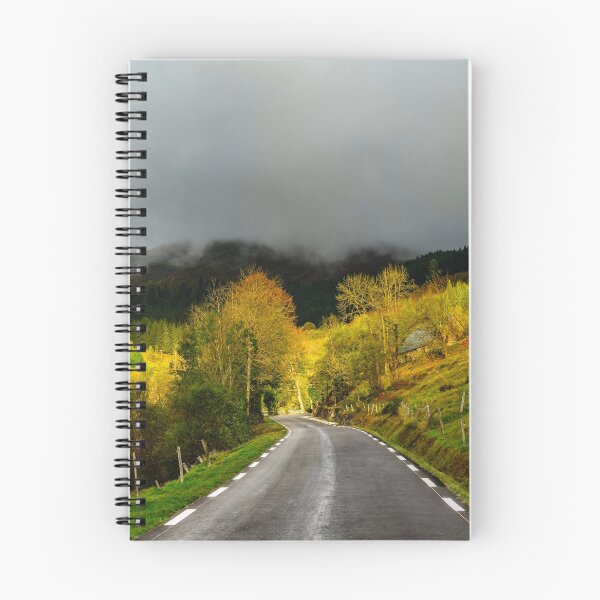 Item preview, Beautiful empty road in Pyrenees. Autumn sunrise, shadows and colors of nature, France designed and sold by Alexander Sorokopud.