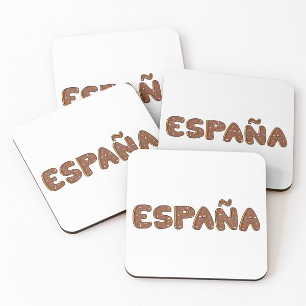 Item preview, spain country text Shaped Like Chocolate Donuts  designed and sold by DonutsWords.