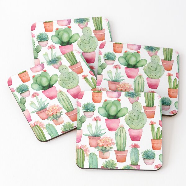 Item preview, Cacti Garden: A Watercolor Pattern for Your Creative Collection on Redbubble designed and sold by SubQtaneousArt.
