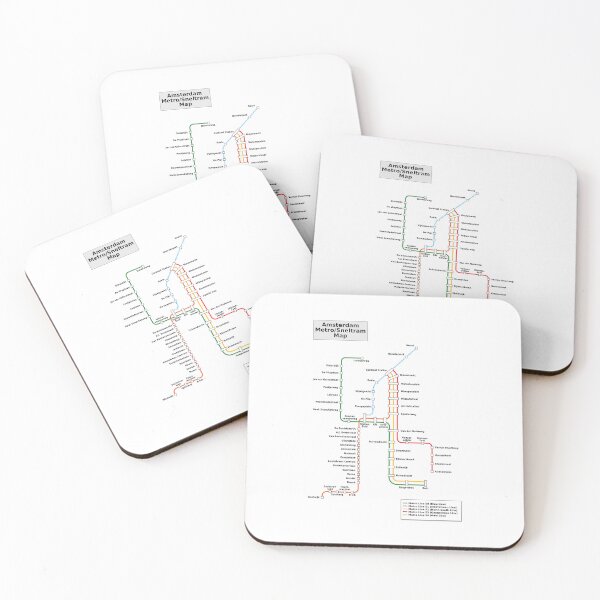 Item preview, Amsterdam City Metro Train Tram Map designed and sold by KALEIDOSCOPE UK.