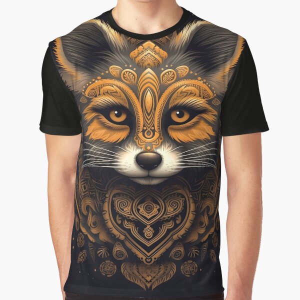 Vista previa del artículo con la obra «Golden Raccoon with Mandala Series», diseñado y vendido por MTJ-Mushrooms.