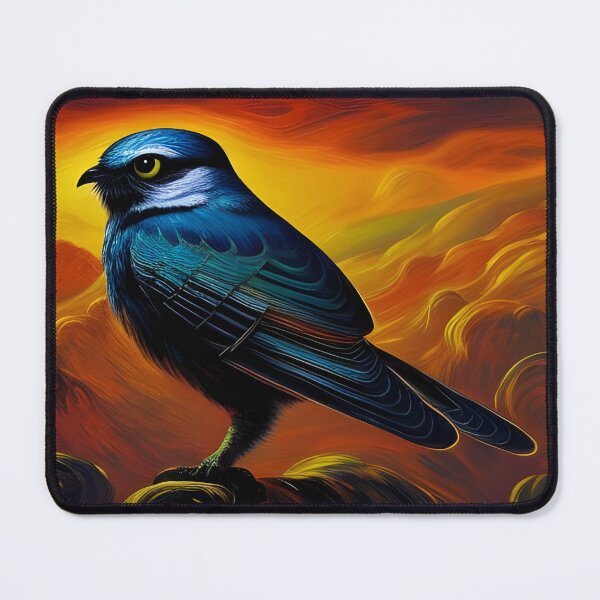Item preview, Rustic Little Blue Owl, impasto, Ai Generated Art  designed and sold by ACC .