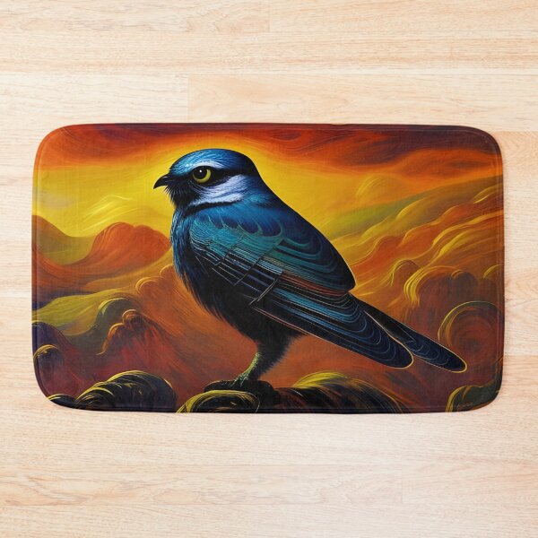 Item preview, Rustic Little Blue Owl, impasto, Ai Generated Art  designed and sold by ACC .