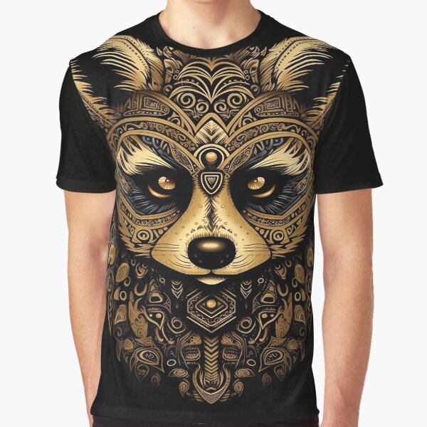 Artikel-Vorschau von Golden Raccoon with Mandala Series, designt und verkauft von MTJ-Mushrooms.