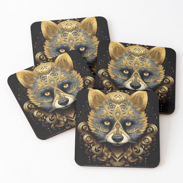 Item preview, Golden Raccoon with Mandala Series designed and sold by MTJ-Mushrooms.