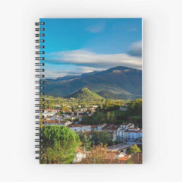 Item preview, Panoramic view to old medieval castle and beautiful autumnal valley, sunset, Foix, France designed and sold by Alexander Sorokopud.