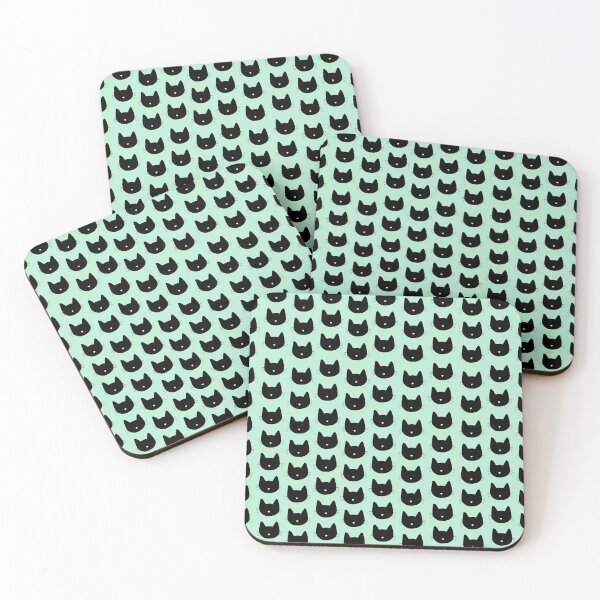 Item preview, Cute Cat Pattern - Seafoam Green designed and sold by DanaAndTheBooks.