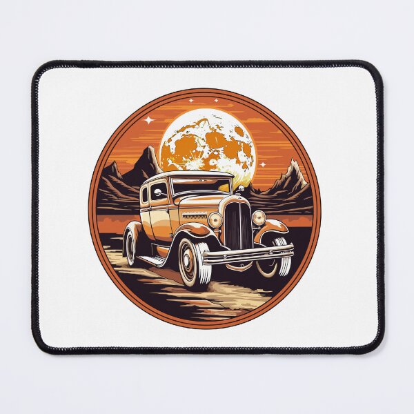 Item preview, Moonlit Journey - Vintage Car Cruising under the Full Moon designed and sold by Nordilandia.