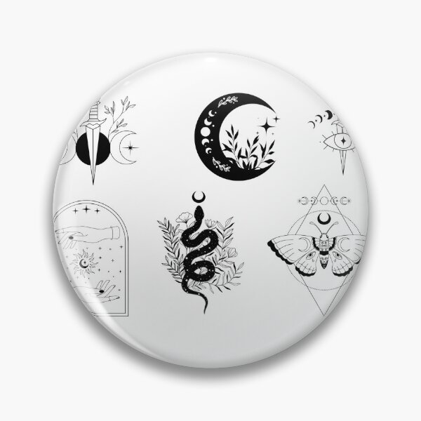 Item preview, Mystic Greyscale Design | moon, moth, dagger, and snake aesthetic designed and sold by DesignByAvery.
