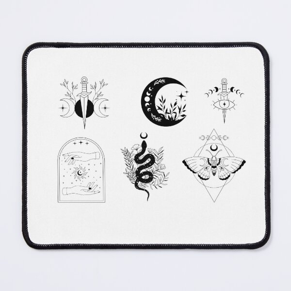 Item preview, Mystic Greyscale Design | moon, moth, dagger, and snake aesthetic designed and sold by DesignByAvery.