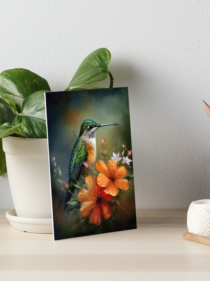 Hummingbird and Flowers 