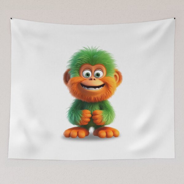 Item preview, cute little colorful 3d monkey - Different logo size, position? Email me -  designed and sold by Picture-Art.