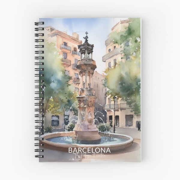 Item preview, Barcelona The Magic Fountain Watercolor Painting designed and sold by Wonder Of Light.