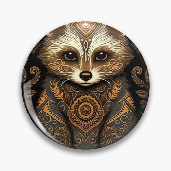 Artikelvorschau, Golden Raccoon with Mandala Series entworfen und verkauft von MTJ-Mushrooms.