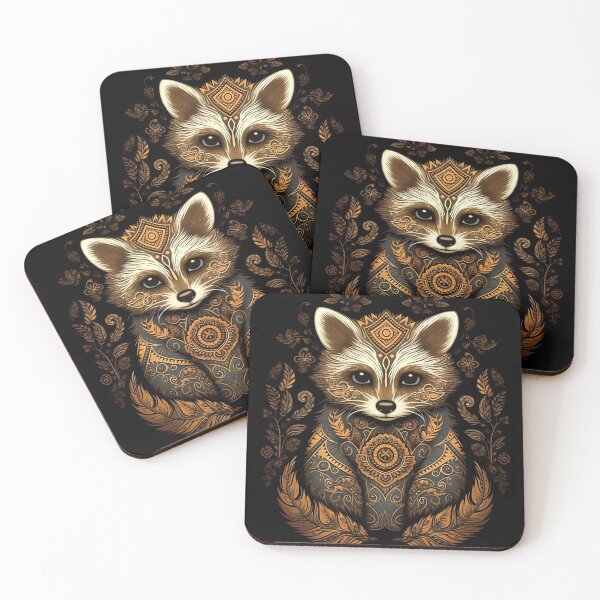 Item preview, Golden Raccoon with Mandala Series designed and sold by MTJ-Mushrooms.