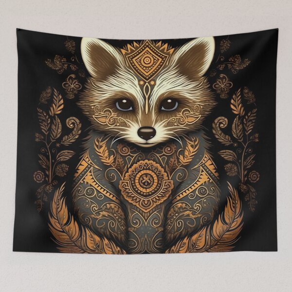 Item preview, Golden Raccoon with Mandala Series designed and sold by MTJ-Mushrooms.