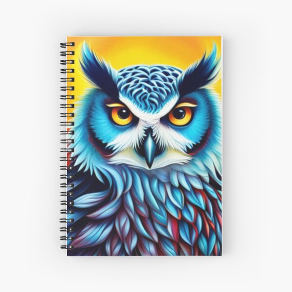 Sunset Aqua Owl Spiral Notebook