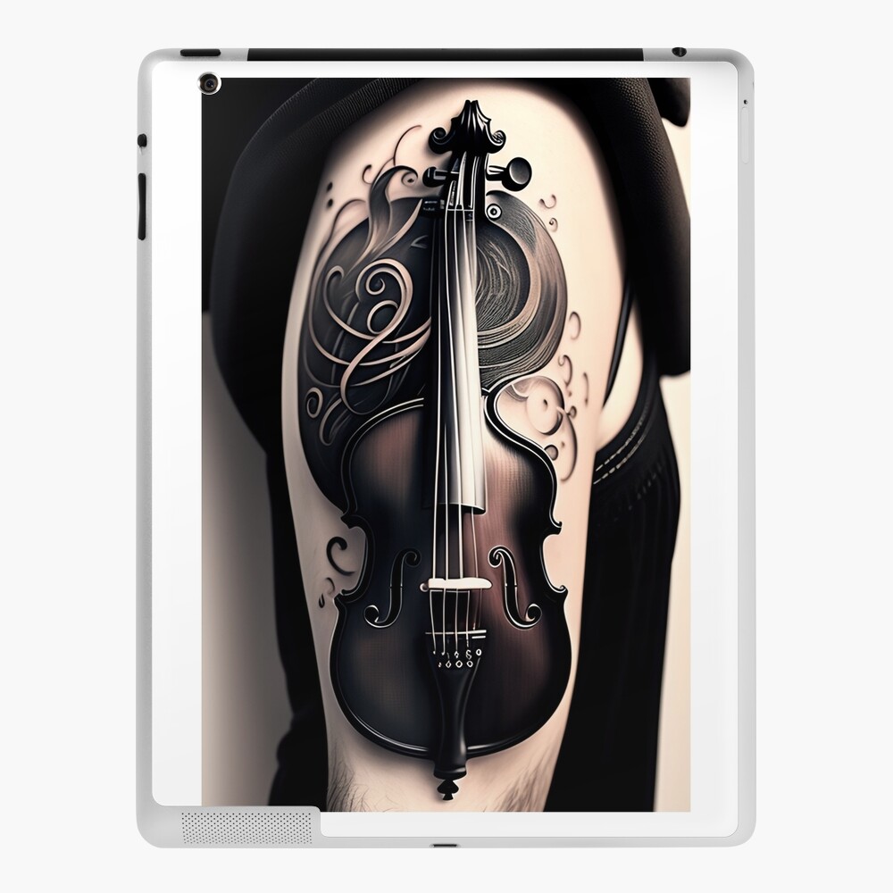 Gothic Violin (commissioned tattoo design) by Lunar-Heartbeat on DeviantArt