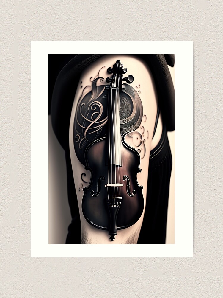 Violin Tattoo Design Minimalist Line Art - Etsy