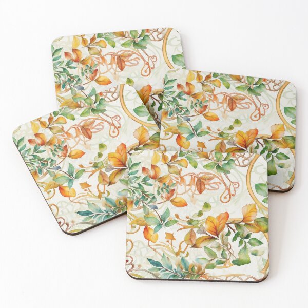Item preview, Autumn Leaves and Vines Watercolor Pattern - Nature-Inspired Celtic Design by State of Human designed and sold by stateofhuman.