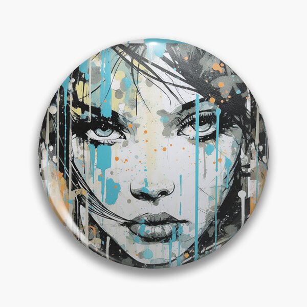 Item preview, Orange and Cyan Graffiti Art Woman designed and sold by Splargo Digital Prints.