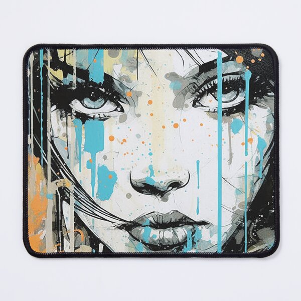 Item preview, Orange and Cyan Graffiti Art Woman designed and sold by Splargo Digital Prints.