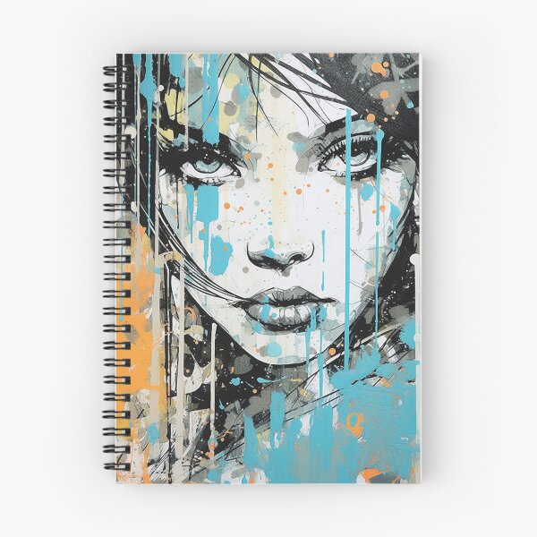 Item preview, Orange and Cyan Graffiti Art Woman designed and sold by Splargo Digital Prints.
