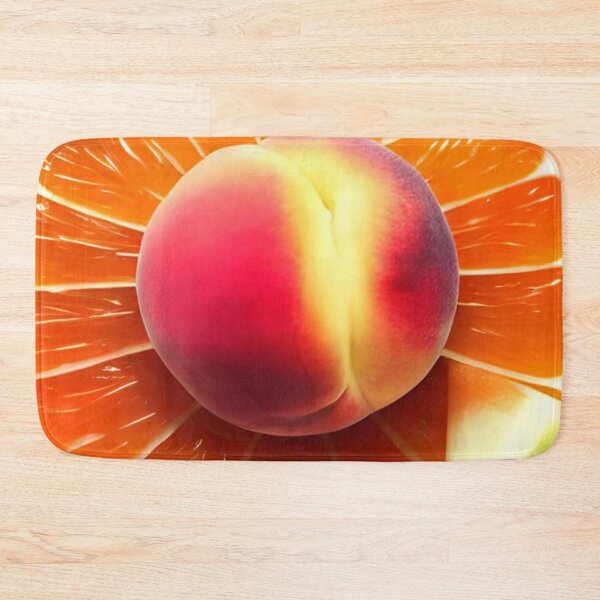 Item preview, Succulent Delights: A Photorealistic Close-Up of a Peach on a Citrus Symphony designed and sold by masabo.