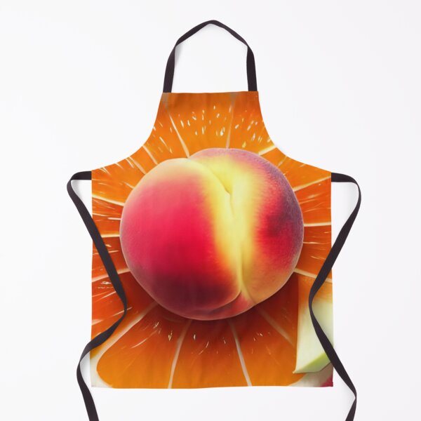 Item preview, Succulent Delights: A Photorealistic Close-Up of a Peach on a Citrus Symphony designed and sold by masabo.