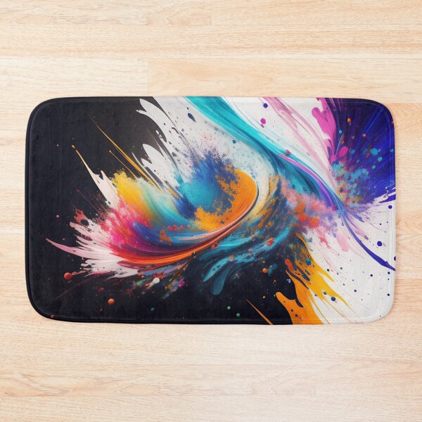 Item preview, Vibrant ink and paint splat design against a black and white background. Color paint splashes. Abstract grunge background. designed and sold by Bookwyrm-Bazaar.