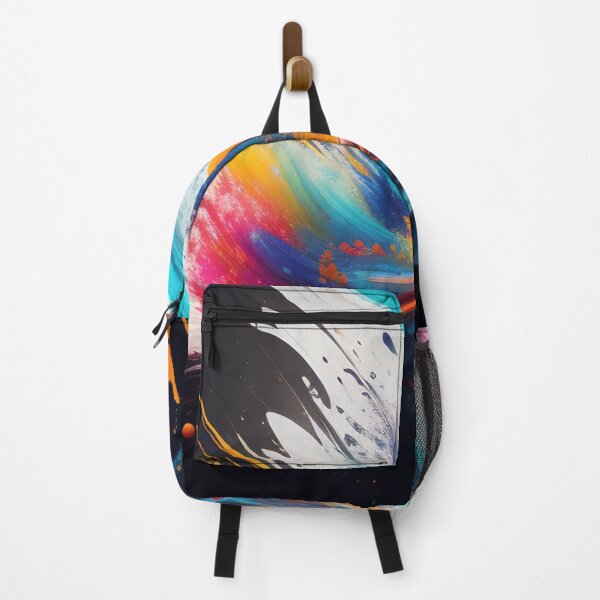 Item preview, Vibrant ink and paint splat design against a black and white background. Color paint splashes. Abstract grunge background. designed and sold by Bookwyrm-Bazaar.