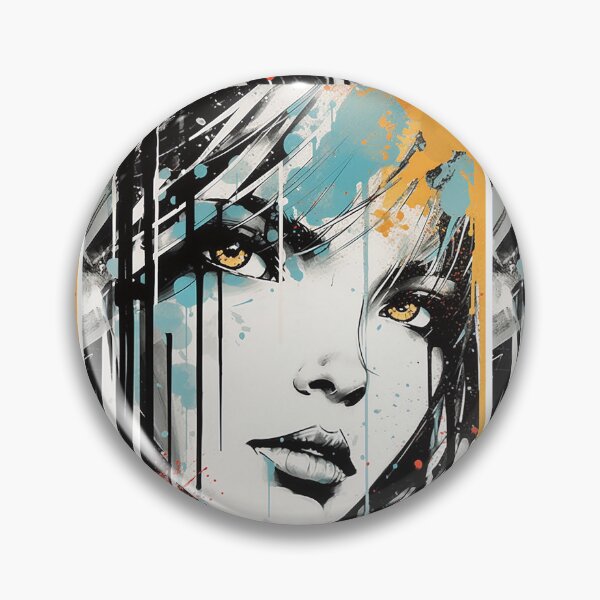 Item preview, Graffiti Art Woman with Yellow Eyes designed and sold by Splargo Digital Prints.
