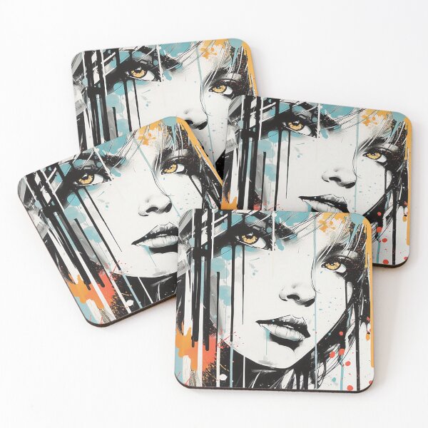 Item preview, Graffiti Art Woman with Yellow Eyes designed and sold by Splargo Digital Prints.