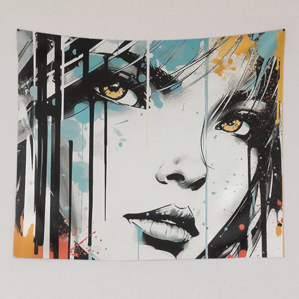 Item preview, Graffiti Art Woman with Yellow Eyes designed and sold by Splargo Digital Prints.