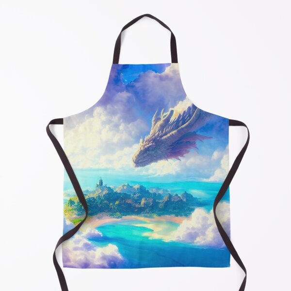Item preview, Dragon looking at the island on ocean  designed and sold by TomFrontierArt.