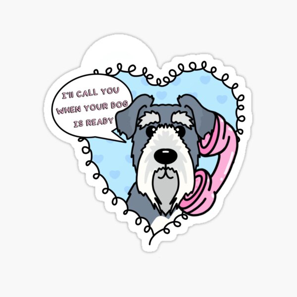 Item preview, Pampered Pooches: Schnauzer Dog Grooming Sticker with a Playful Phone Twist designed and sold by Aswood25.