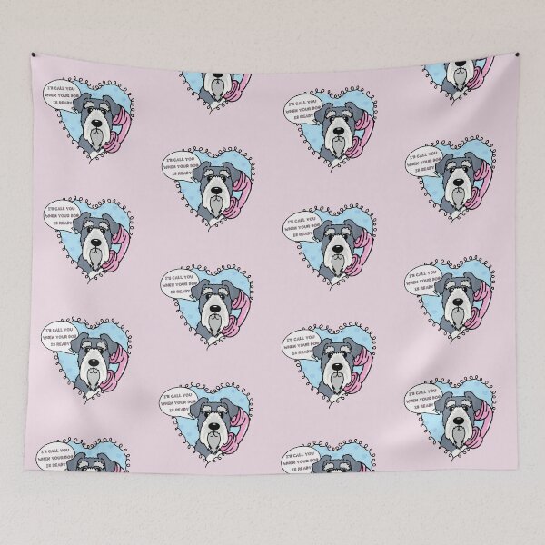 Item preview, Pampered Pooches: Schnauzer Dog Grooming Sticker with a Playful Phone Twist designed and sold by Aswood25.