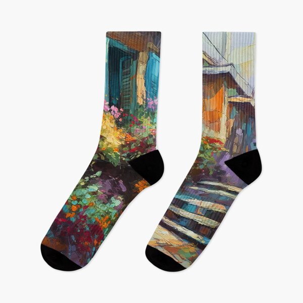 Item preview, Mediterranean town street 1 designed and sold by Art by Lilia.