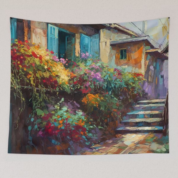 Item preview, Mediterranean town street 1 designed and sold by Art by Lilia.