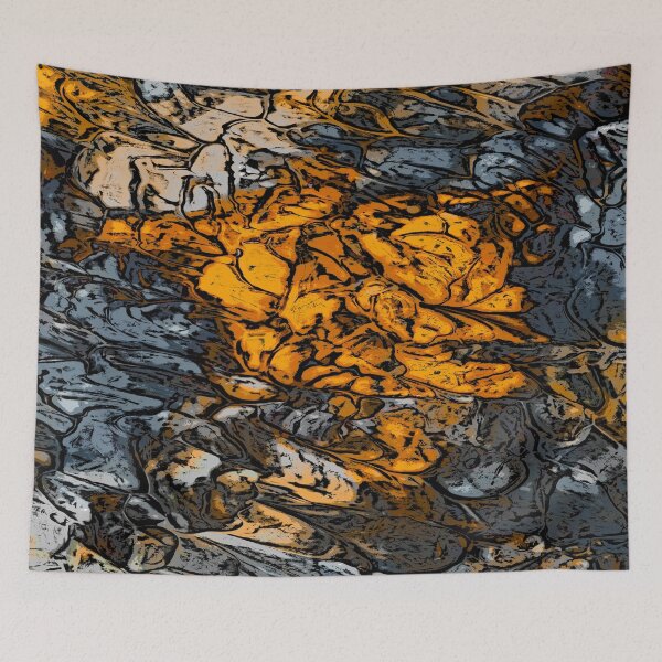 Item preview, Amber and Grey Abstract Floral Design designed and sold by Trevor Hirst.