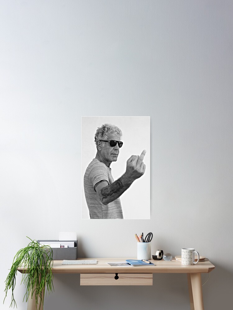 Thumbnail 2 of 3, Poster, Middle Finger Bourdain designed and sold by NatalyaHill.