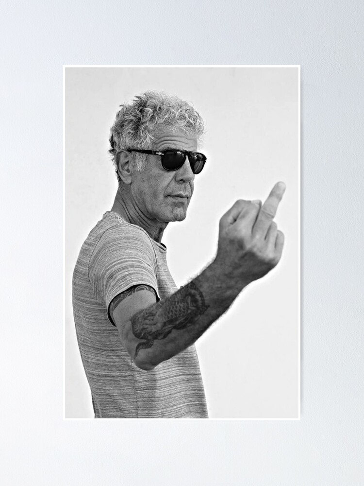 Thumbnail 1 of 3, Poster, Middle Finger Bourdain designed and sold by NatalyaHill.