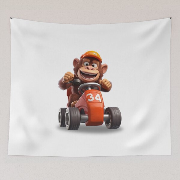 Item preview, cute gorilla drinving car - Different logo size, position? Email me -  designed and sold by Picture-Art.