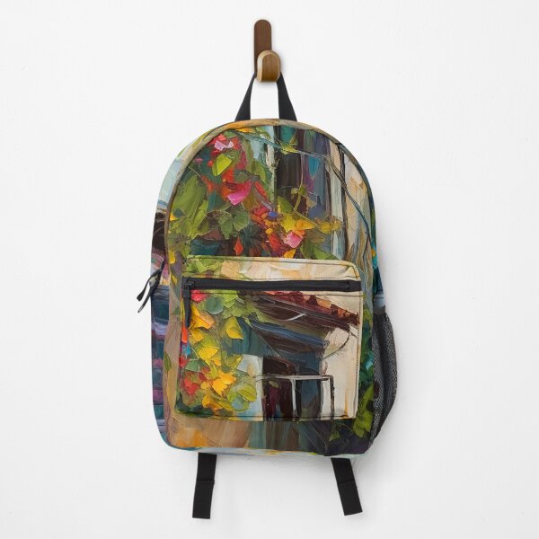 Item preview, Mediterranean town street with climbing flowers designed and sold by Art by Lilia.