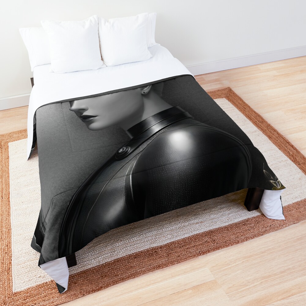 The Blonde Eagle Gorgeous AI Concept Art Portrait by Xzendor7 Comforter